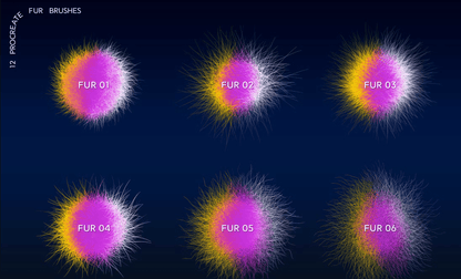 597 Fur Procreate Brushes - whaledesign