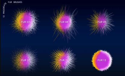 597 Fur Procreate Brushes - whaledesign