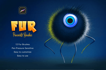 597 Fur Procreate Brushes - whaledesign