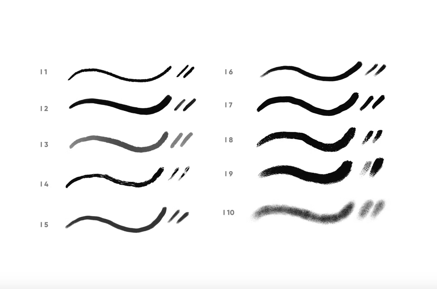 600 10 Illustration Brushes Procreate - whaledesign