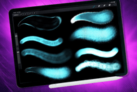 601 Dans Glowing Light Brush Procreate - whaledesign