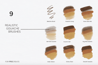 610 Procreate Gouache Brush set - whaledesign