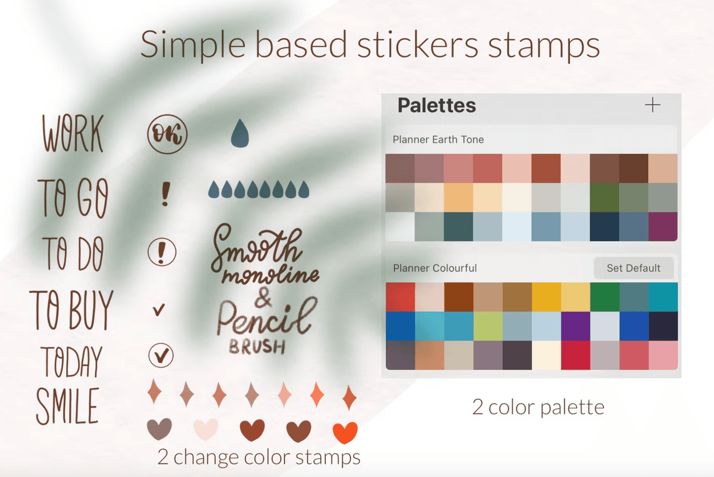 612 Procreate iPad planner stamps brush - whaledesign