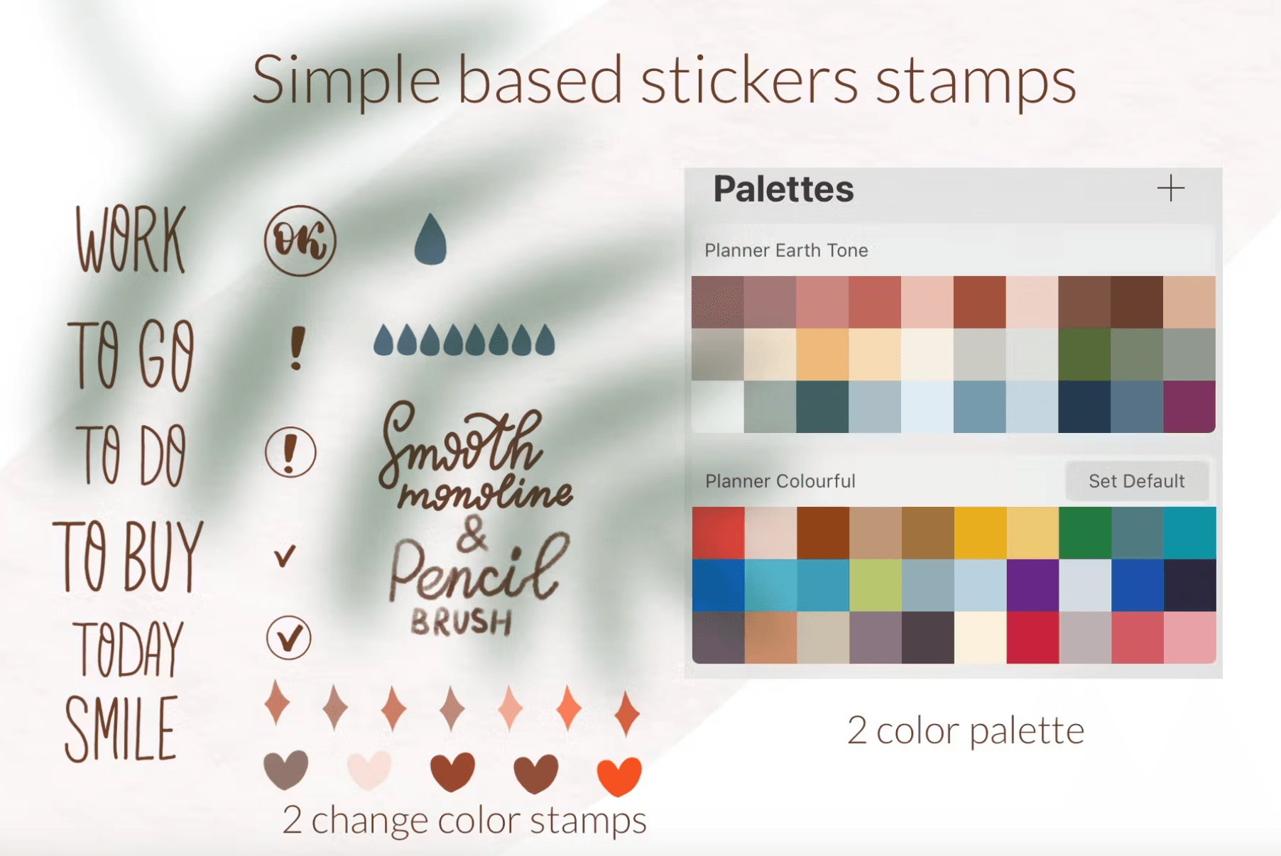 612 Procreate iPad planner stamps brush - whaledesign