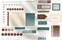 612 Procreate iPad planner stamps brush - whaledesign