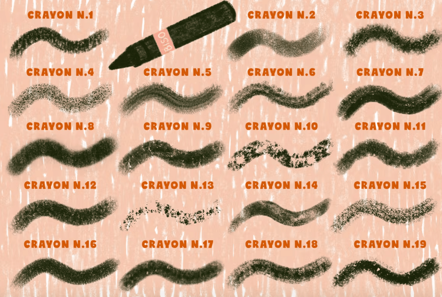 615 25 Crayons & Oil Pastels for Procreate - whaledesign