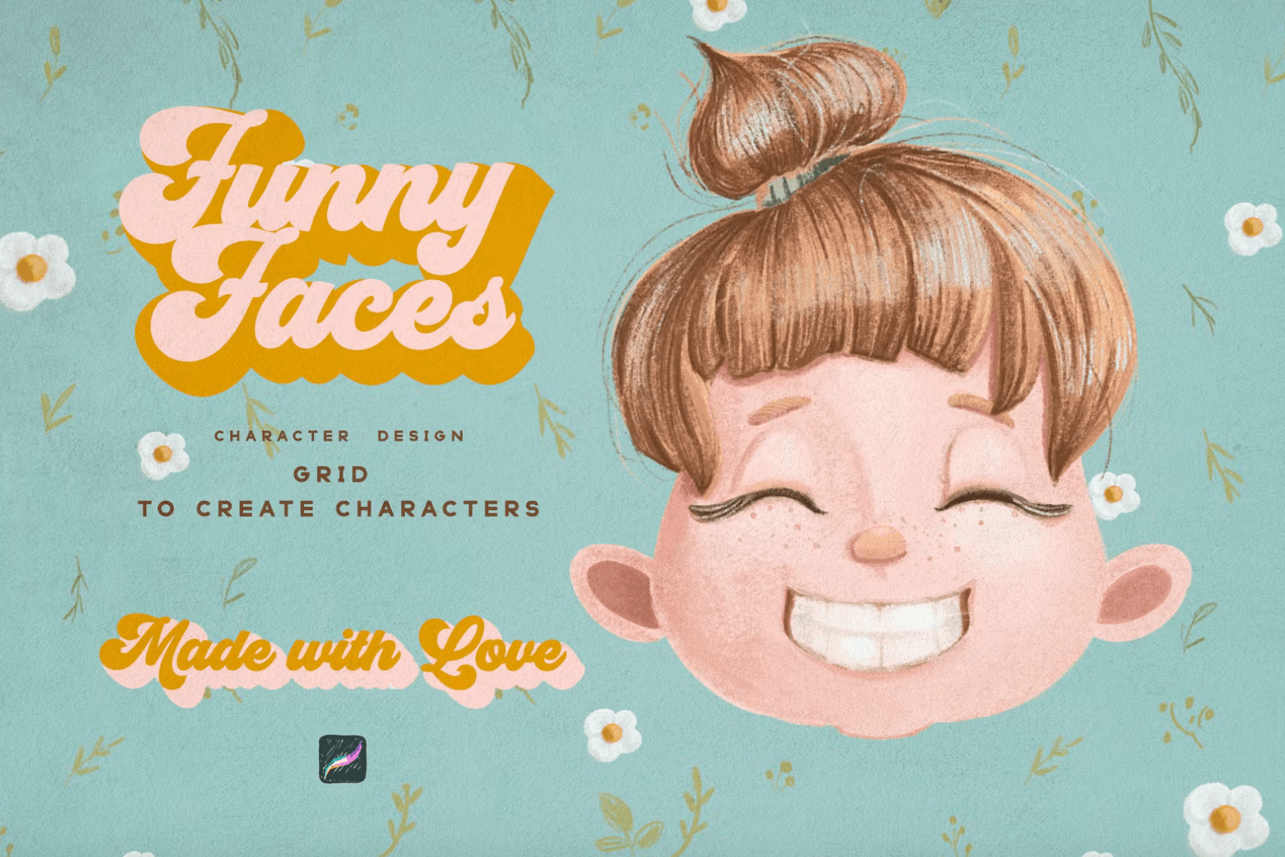 616 Cute Kids Grids for Procreate - whaledesign