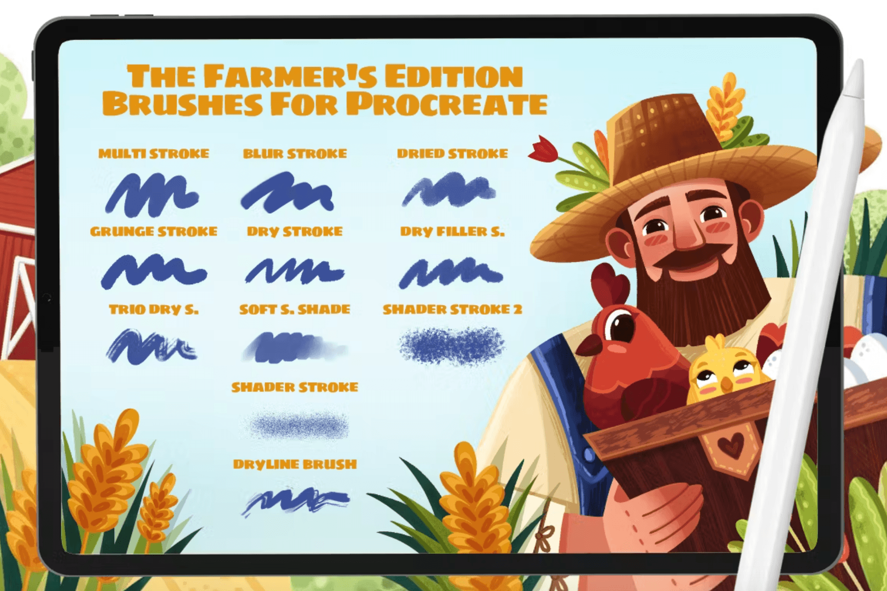 619 The Farmer’s: Procreate Brushes - whaledesign