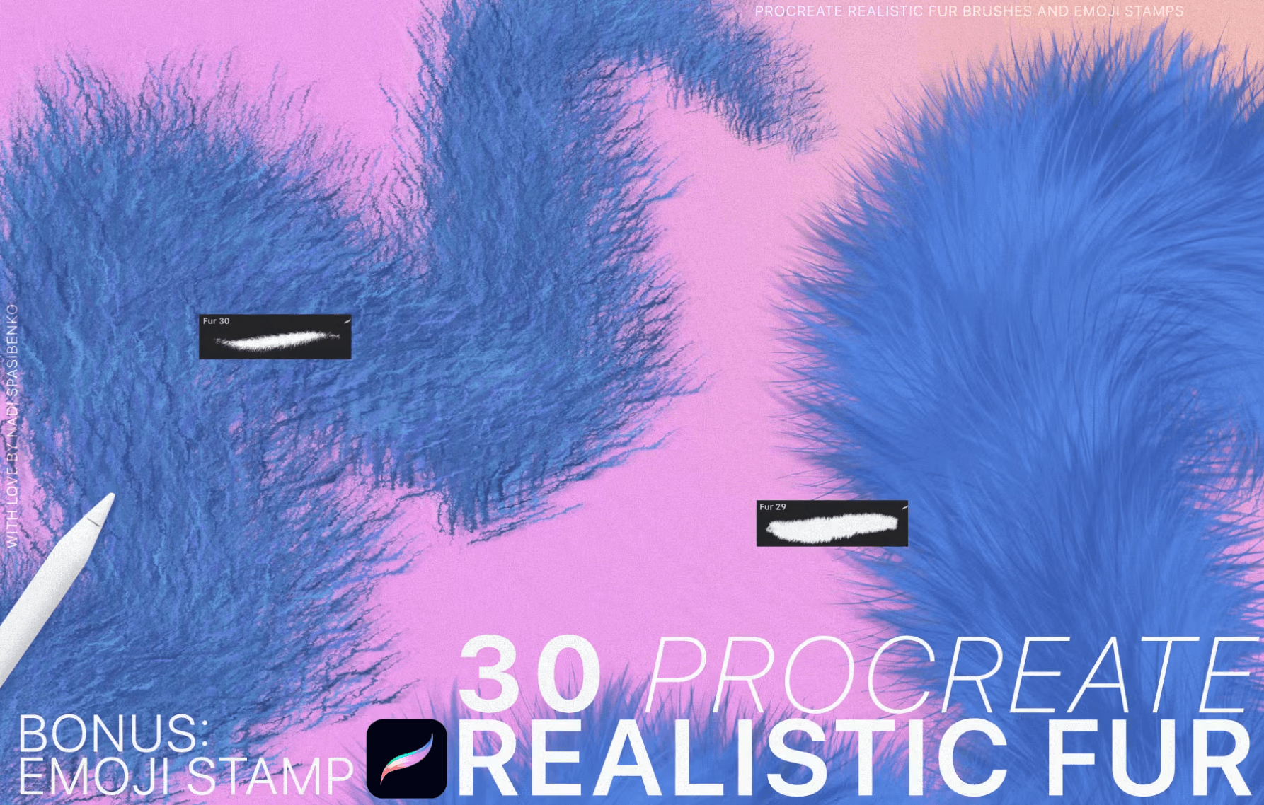 621 Procreate Realistic Fur & Emoji - whaledesign