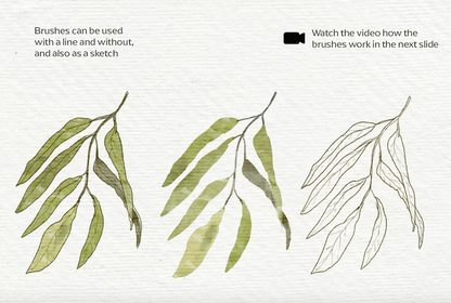 659 Watercolor&Pencil Procreate brushes - whaledesign