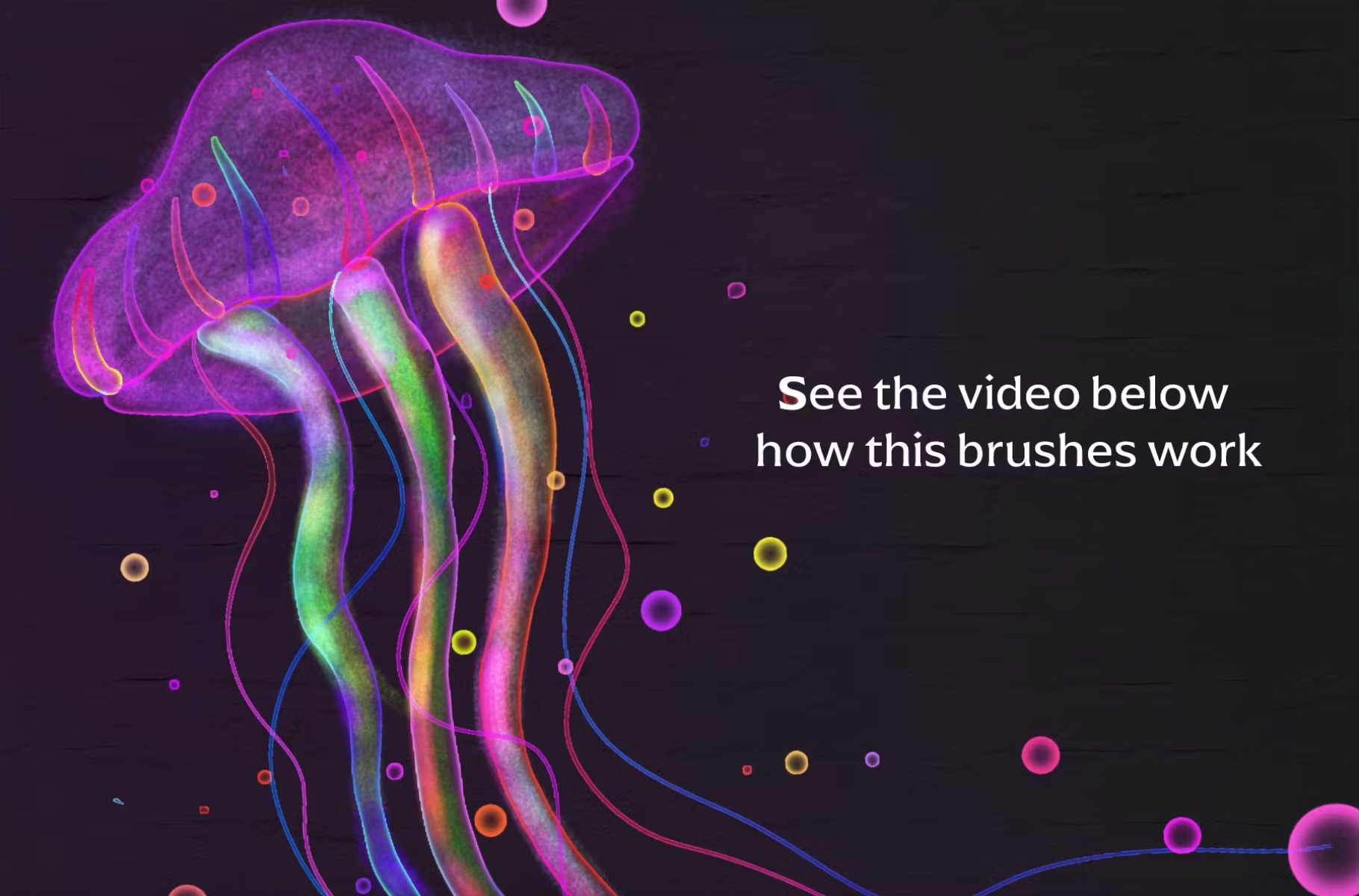 661 Neon brush set for Procreate - whaledesign