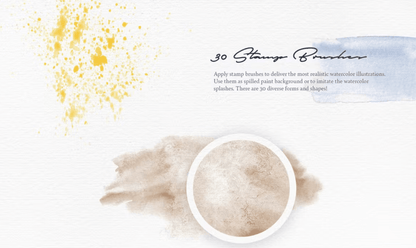 629 Elixir Watercolor Procreate Brushes - whaledesign
