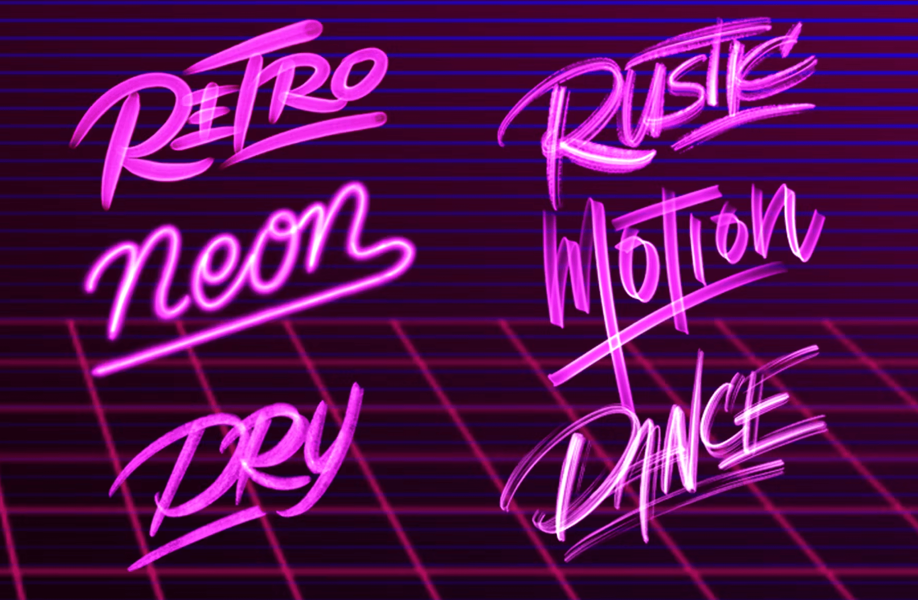 630 Retro wave Brush - whaledesign