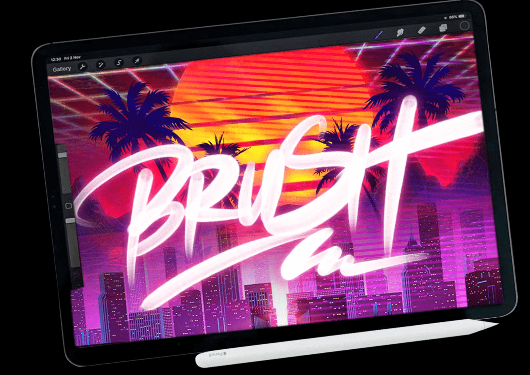 630 Retro wave Brush - whaledesign