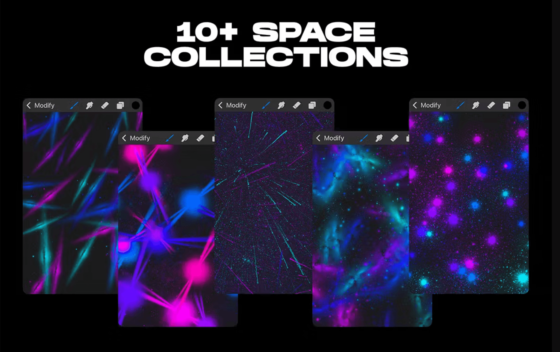 634 Procreate Cosmic Space Brushes - whaledesign
