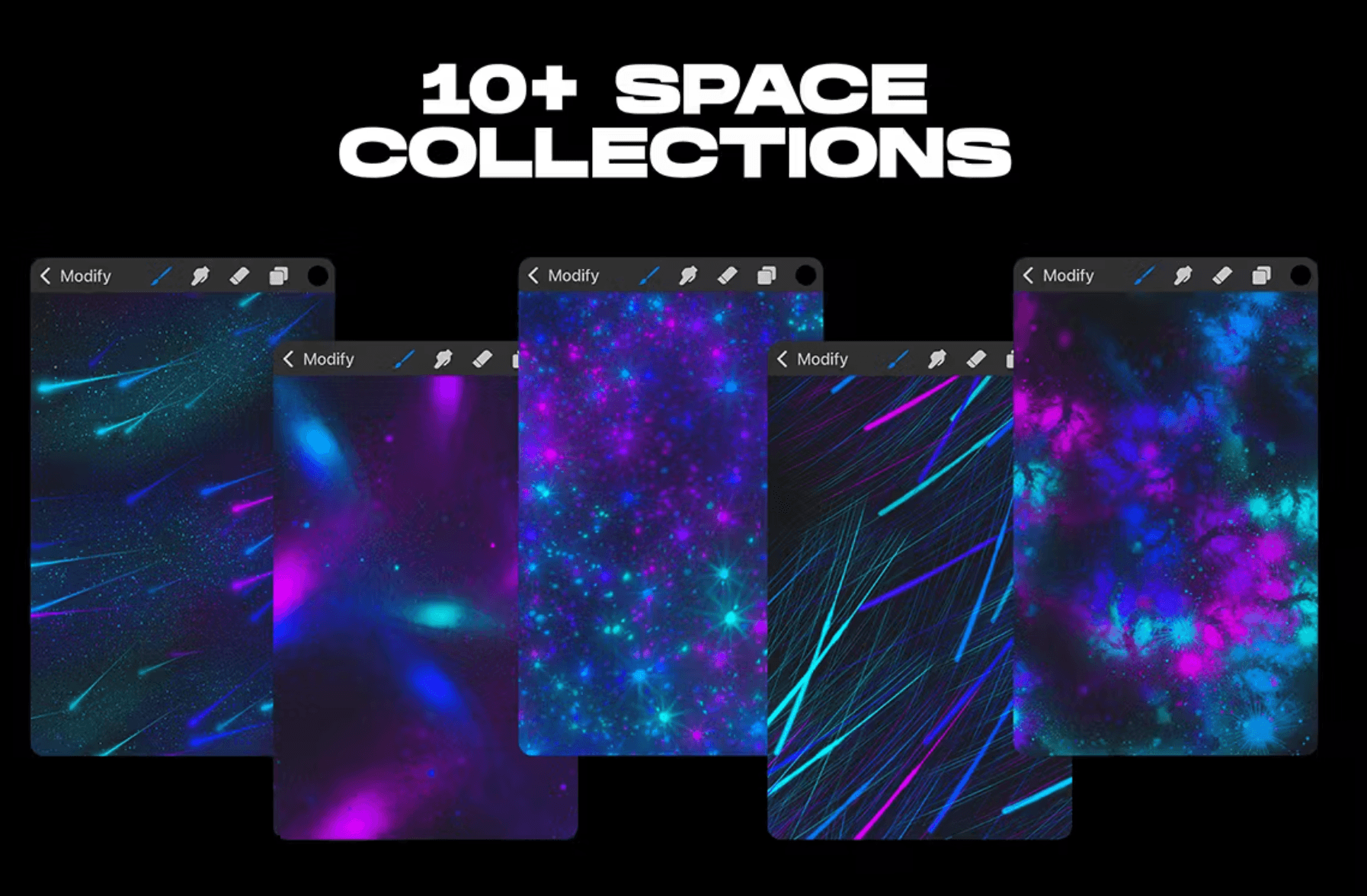 634 Procreate Cosmic Space Brushes - whaledesign