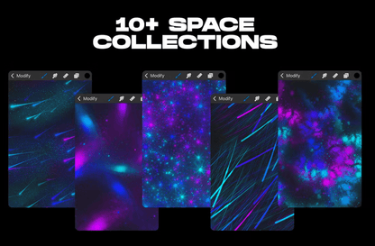 634 Procreate Cosmic Space Brushes - whaledesign