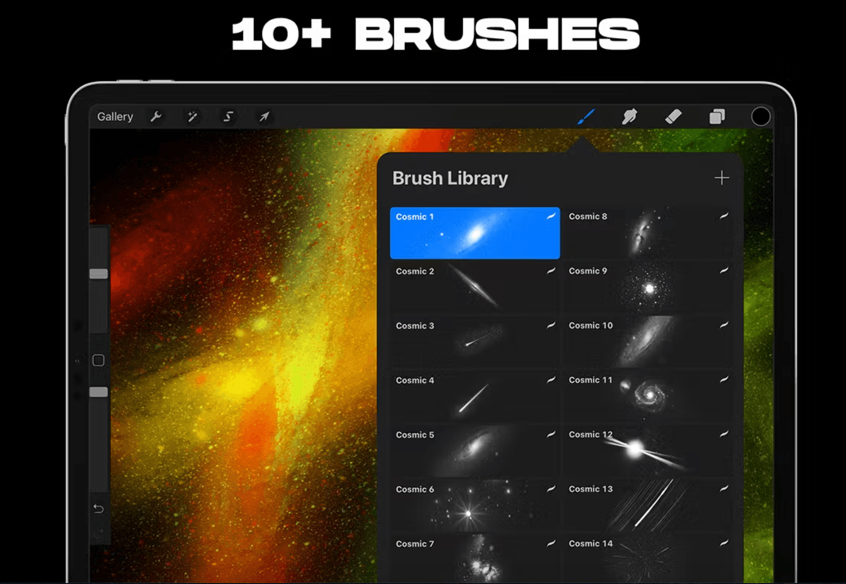 634 Procreate Cosmic Space Brushes - whaledesign