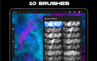 636 Procreate Nebula Space Brushes - whaledesign