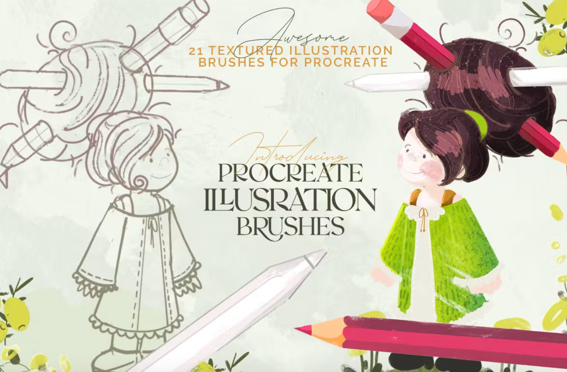 639 Illustration Brushes: Procreate Brushes - whaledesign