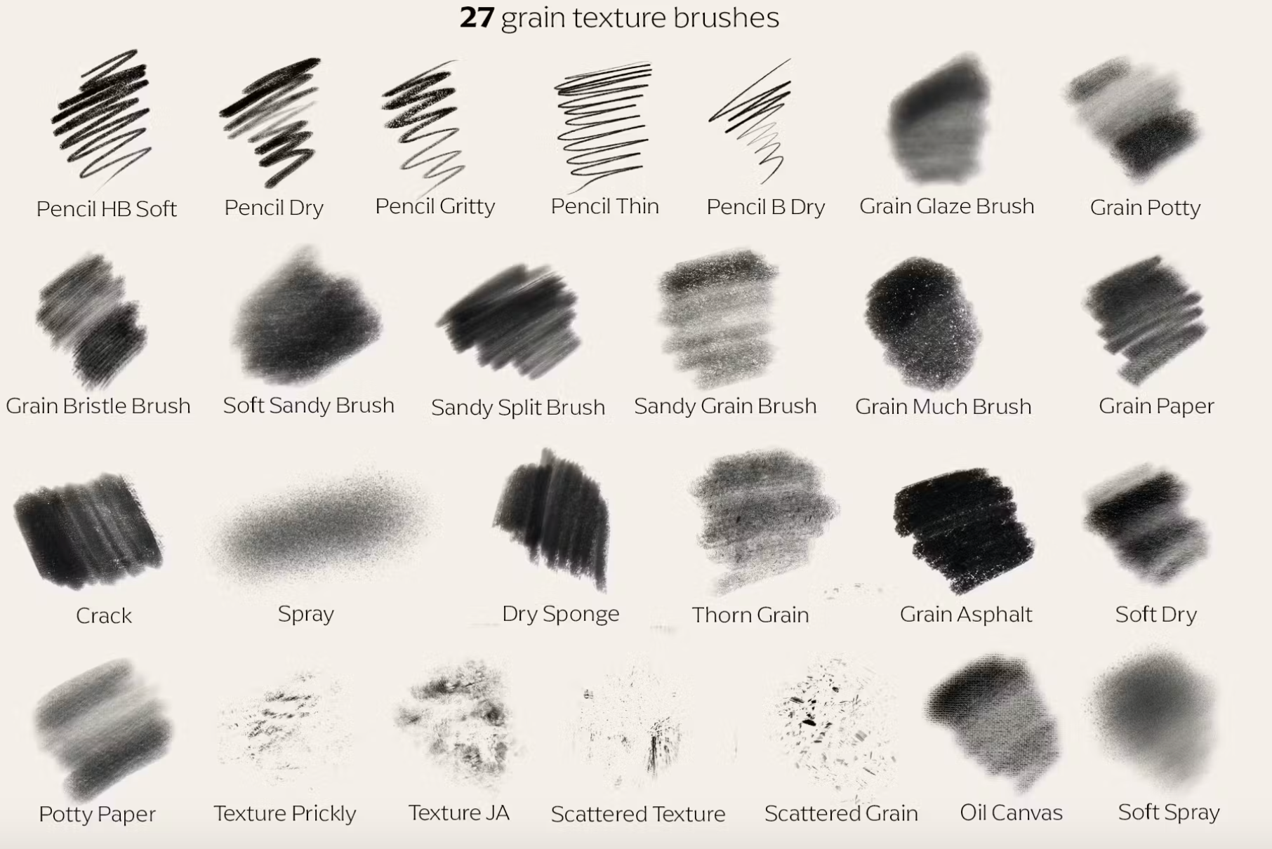 641 Procreate Grain Brushes - whaledesign