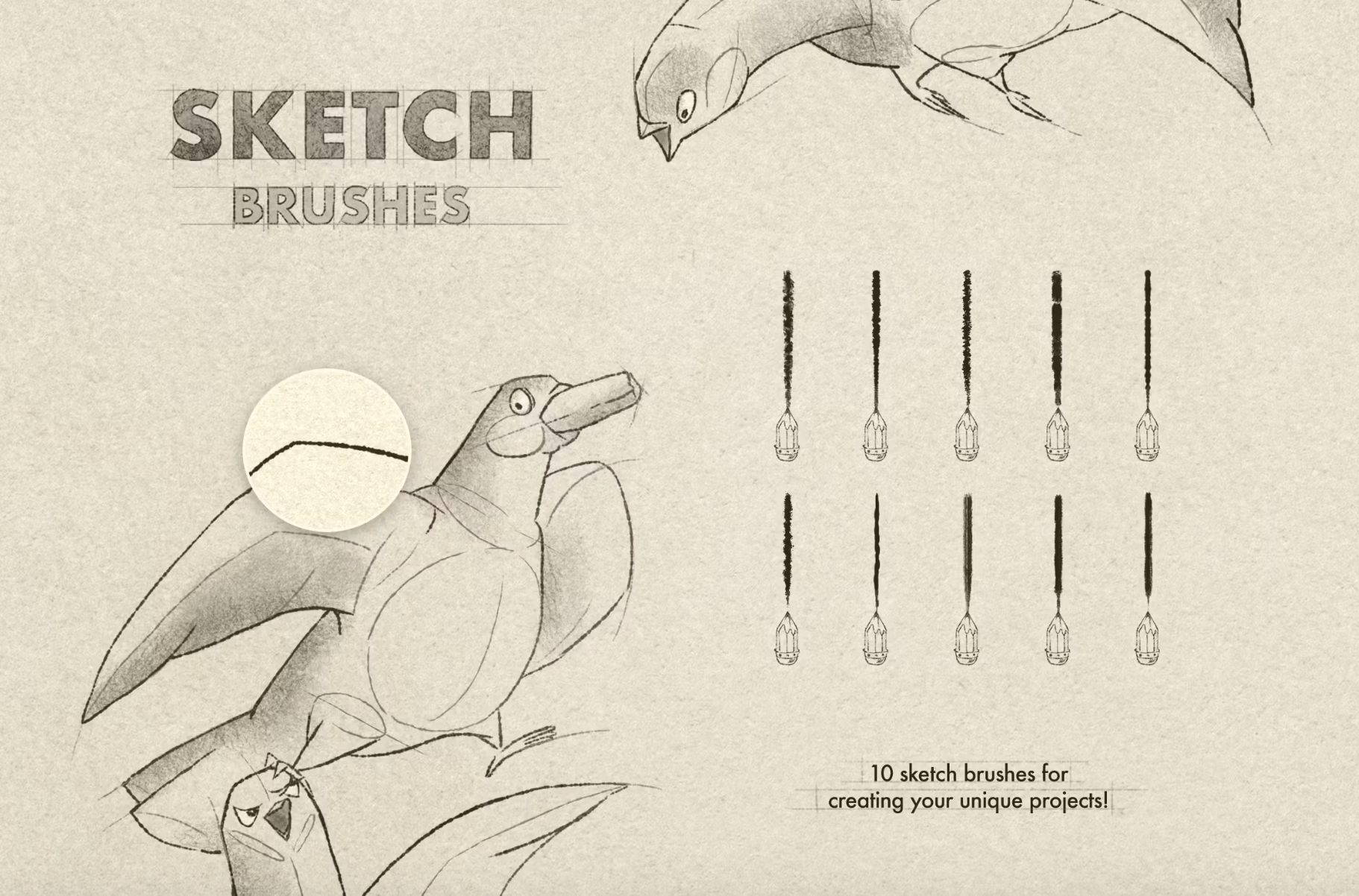 644 Sketch & Pencil Procreate Brushes - whaledesign