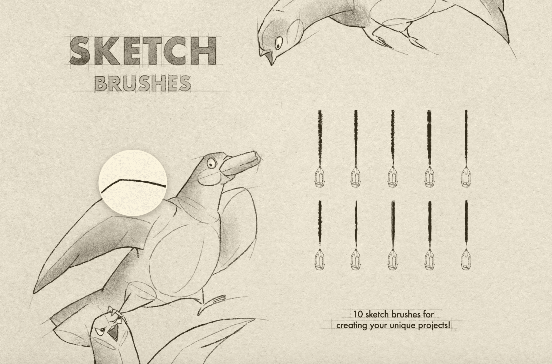 644 Sketch & Pencil Procreate Brushes - whaledesign