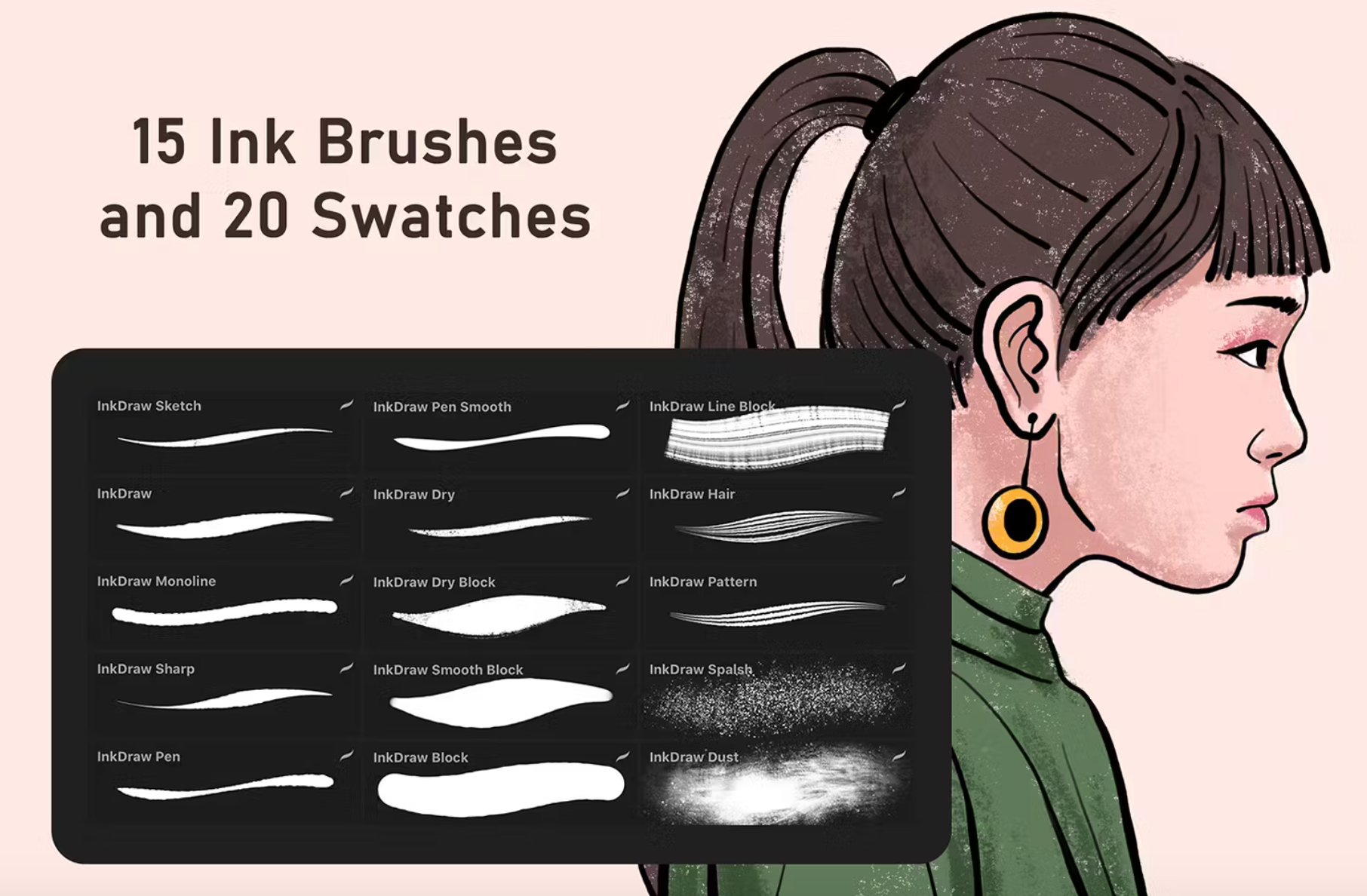 652 InkDraw - Procrate Brushes - whaledesign