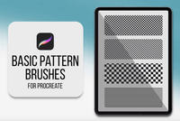 654 Procreate Pattern Brushes - Basic Pattern - whaledesign