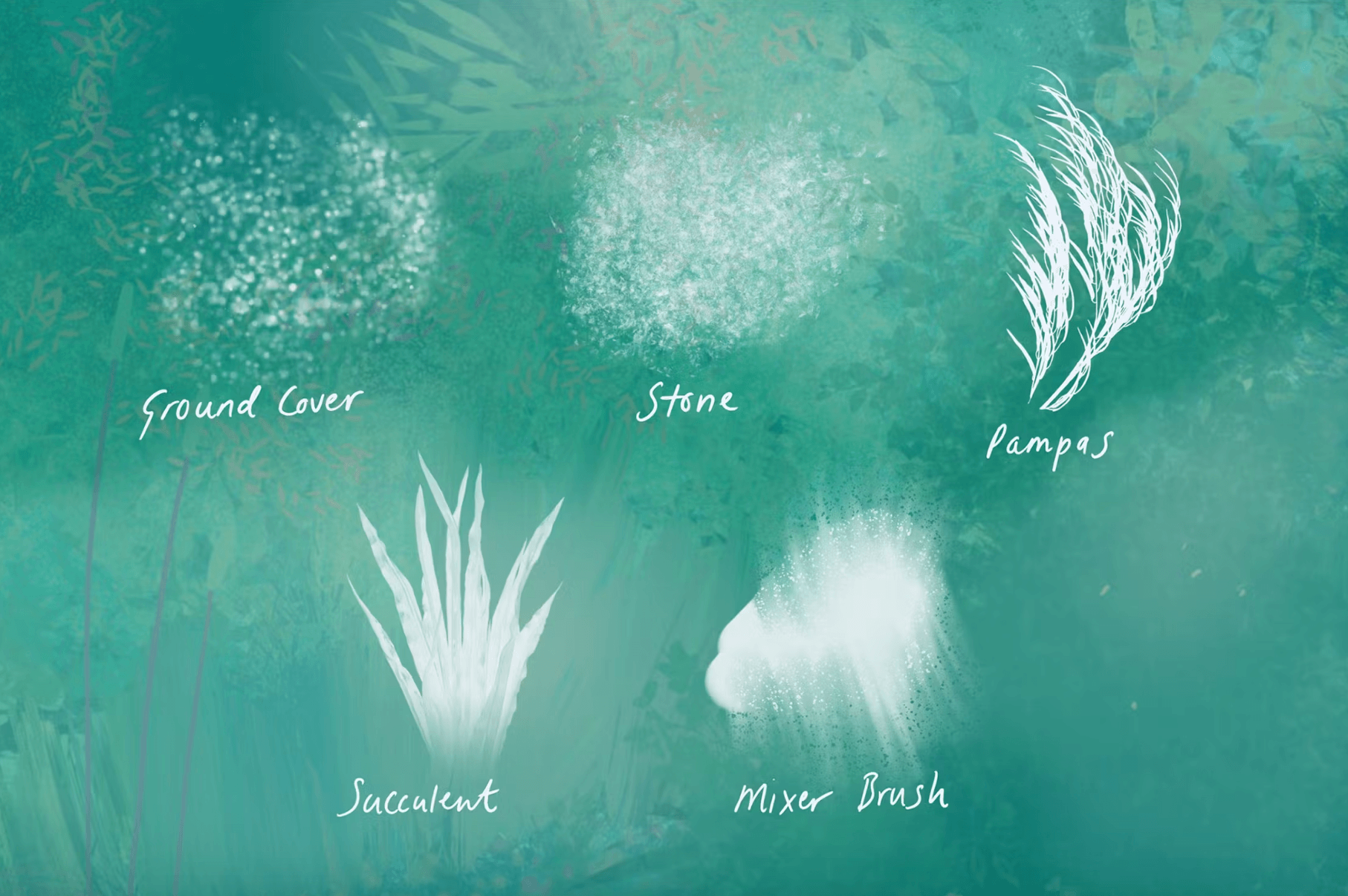 655 Nature Studio - Landscape Procreate Brushes - whaledesign