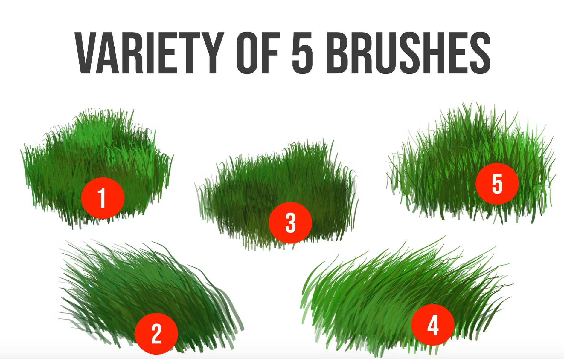 656 Procreate Foliage Brushes - Grass 2 - whaledesign