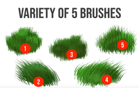 656 Procreate Foliage Brushes - Grass 2 - whaledesign