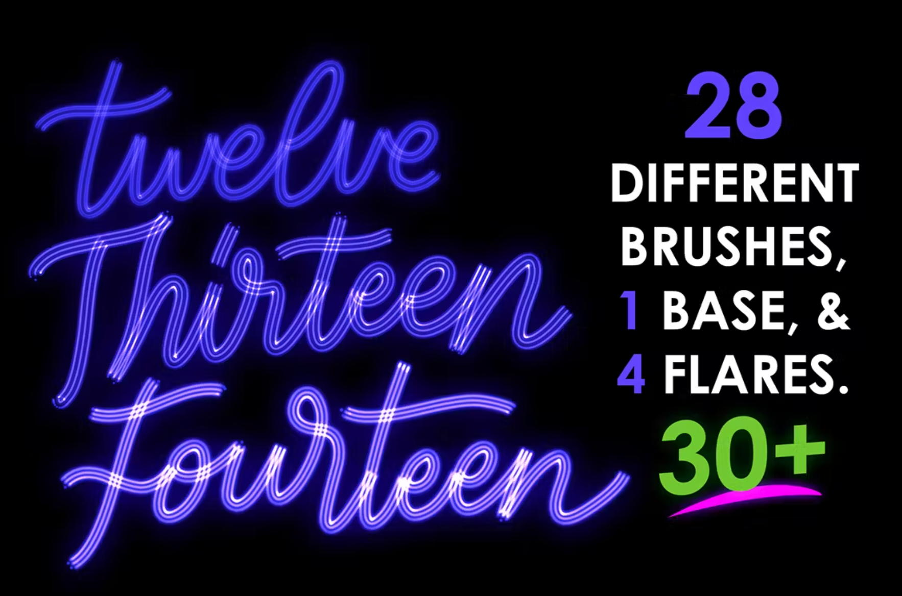 671 Procreate Neon Brushes - whaledesign