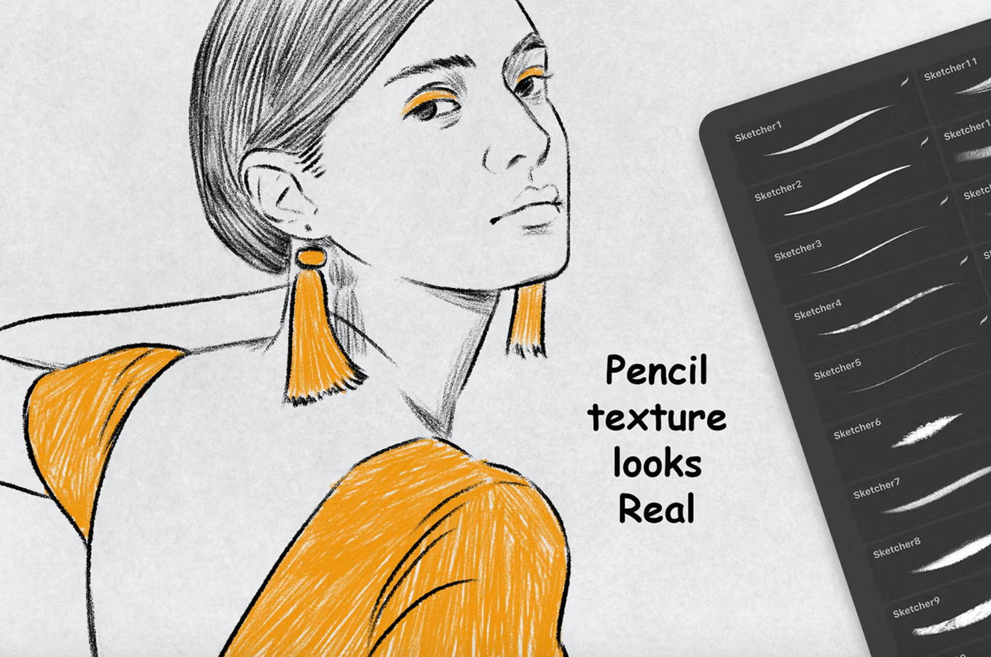 665 Sketcher Brushes - Procreate Brush - whaledesign