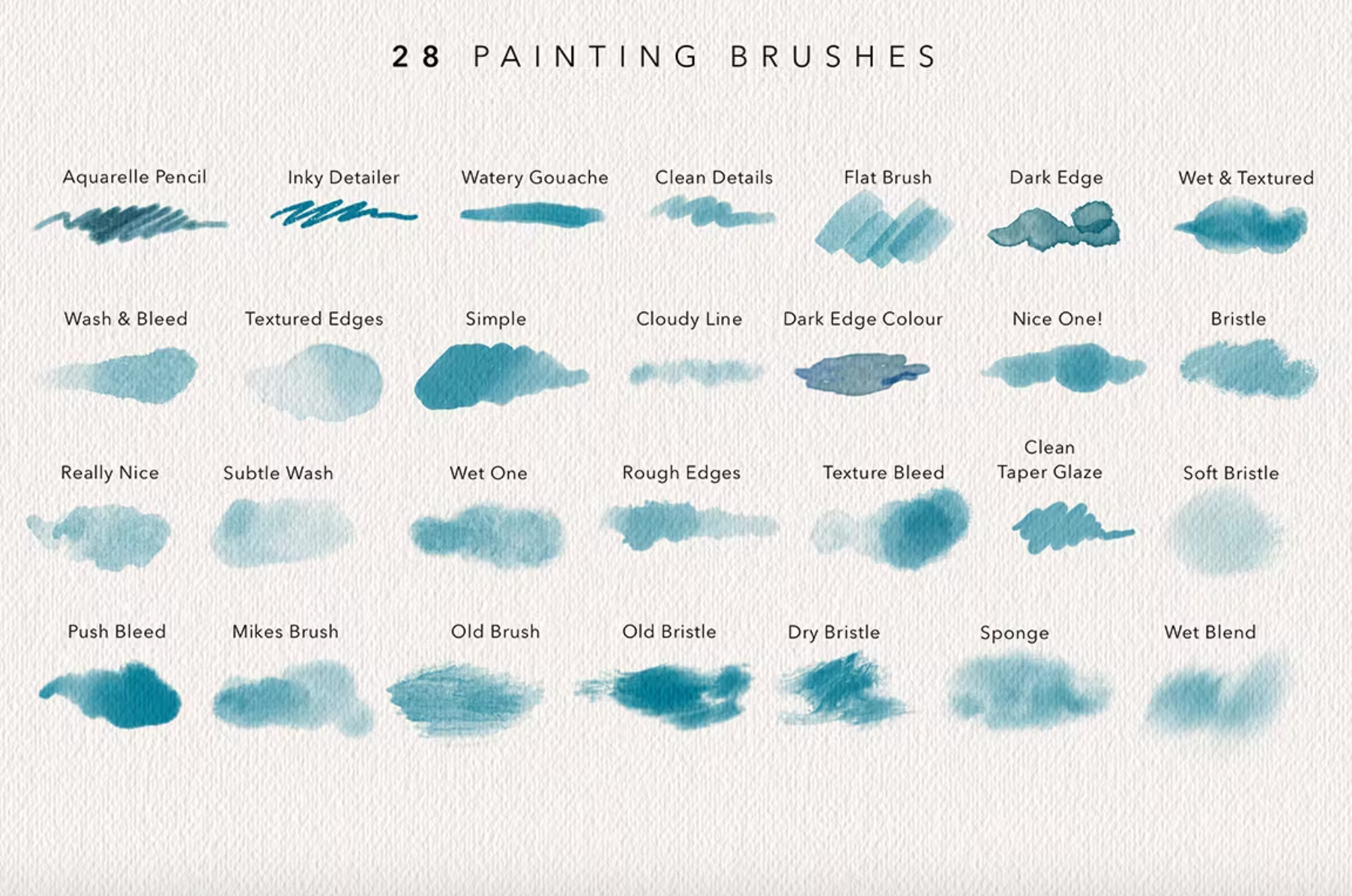 673 Procreate Watercolour Brushes - whaledesign