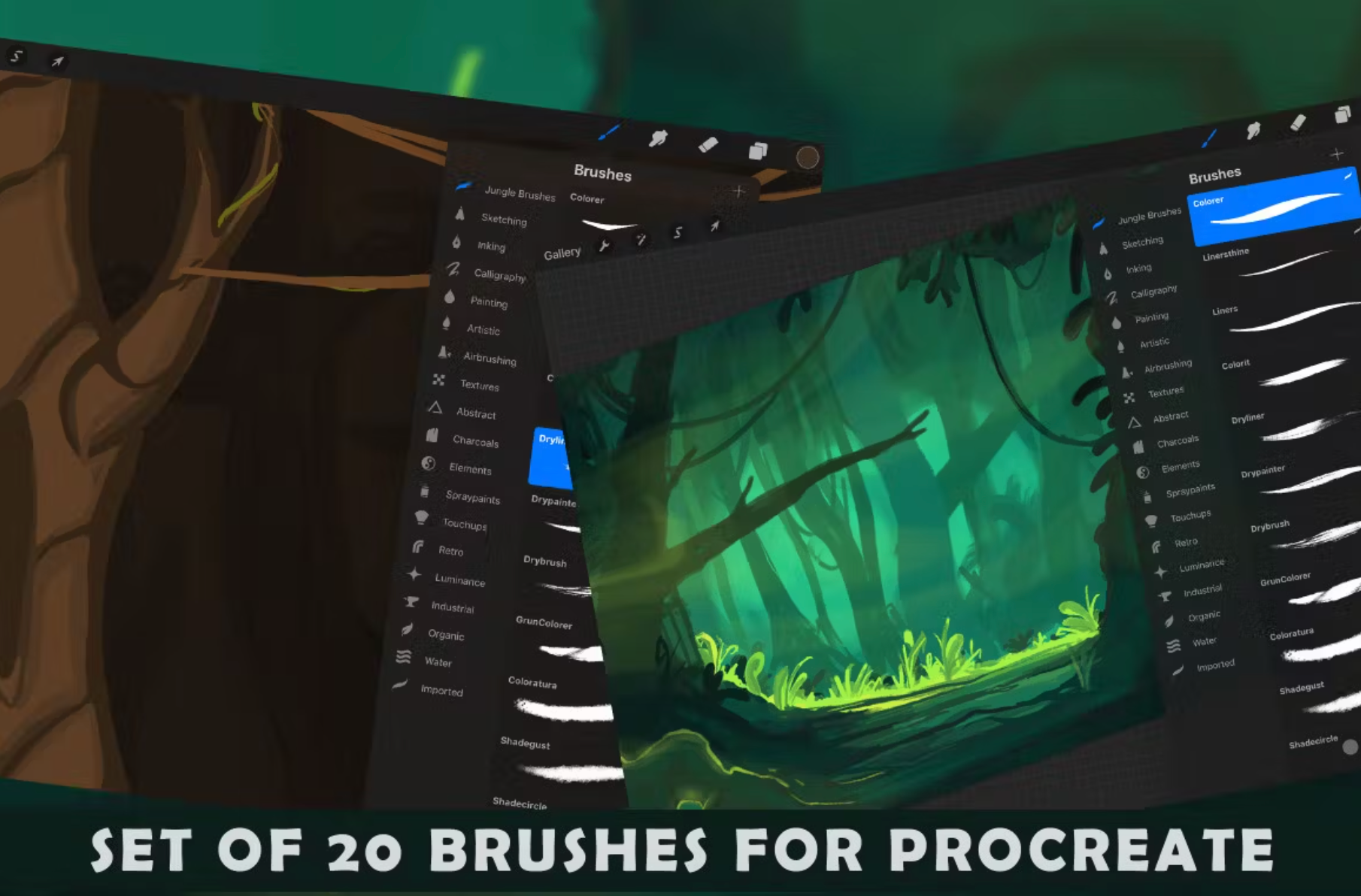 674 The Jungle: Procreate Brushes - whaledesign