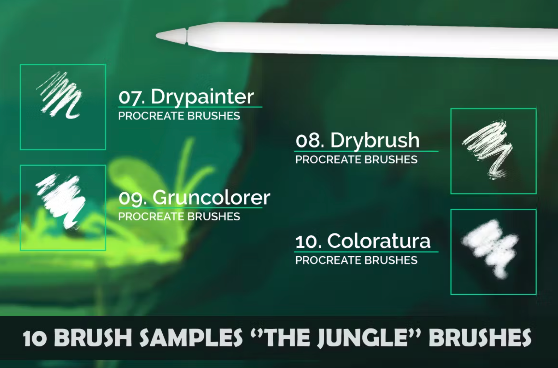 674 The Jungle: Procreate Brushes - whaledesign