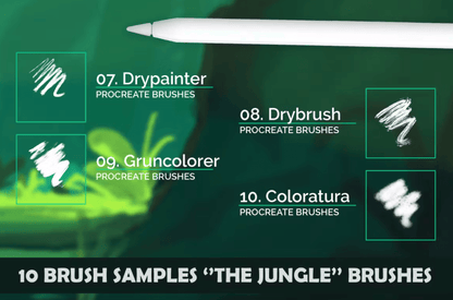 674 The Jungle: Procreate Brushes - whaledesign