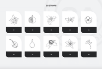 675 Procreate Rich Flowers Stamps - whaledesign