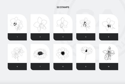 675 Procreate Rich Flowers Stamps - whaledesign