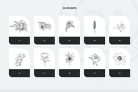 675 Procreate Rich Flowers Stamps - whaledesign