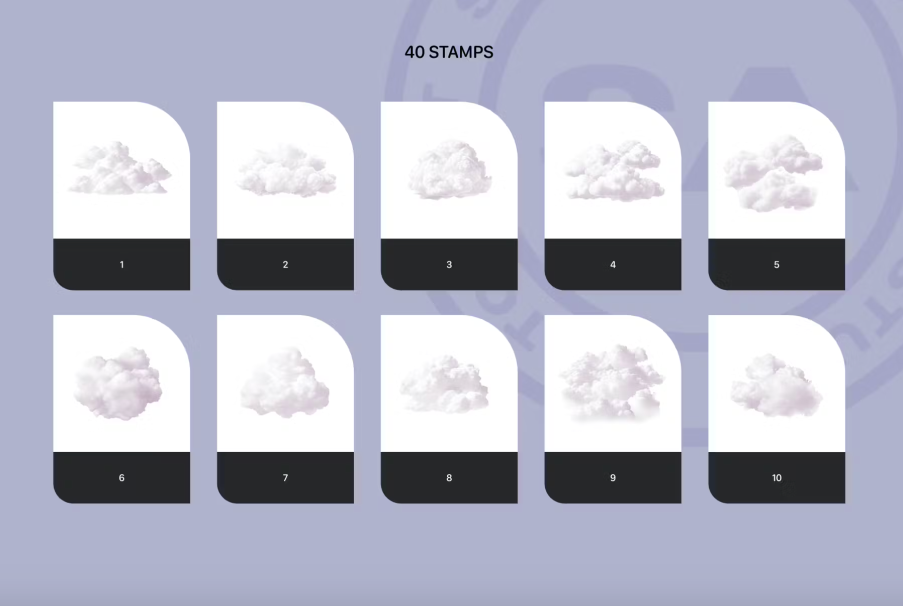 676 Realistic Clouds Stamps for Procreate - whaledesign