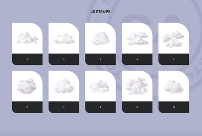 676 Realistic Clouds Stamps for Procreate - whaledesign