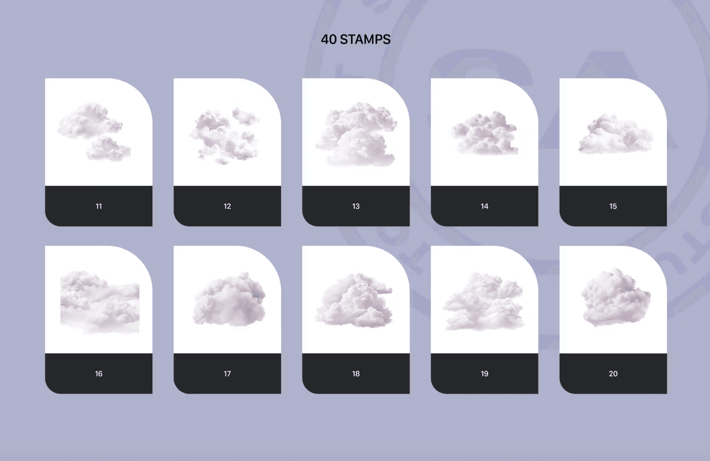 676 Realistic Clouds Stamps for Procreate - whaledesign