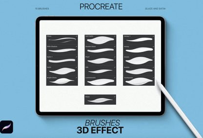 706 3D effect Procreate Brushes - whaledesign