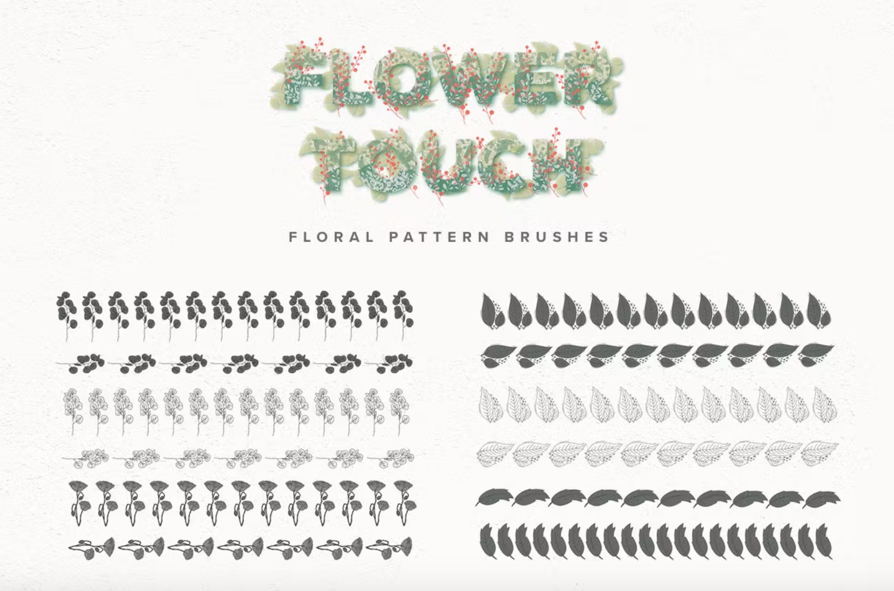 695 Flower Touch Procreate Brushes - whaledesign