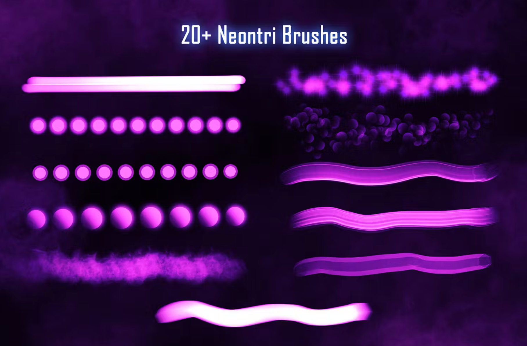 684 Neontri Brushes - Procreate Brush - whaledesign