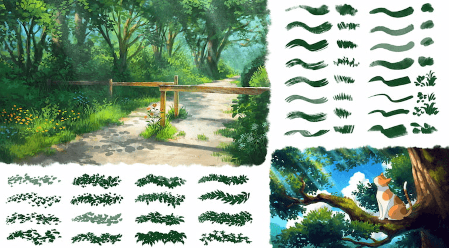 710 Ghibli-Style Brush Set II - whaledesign