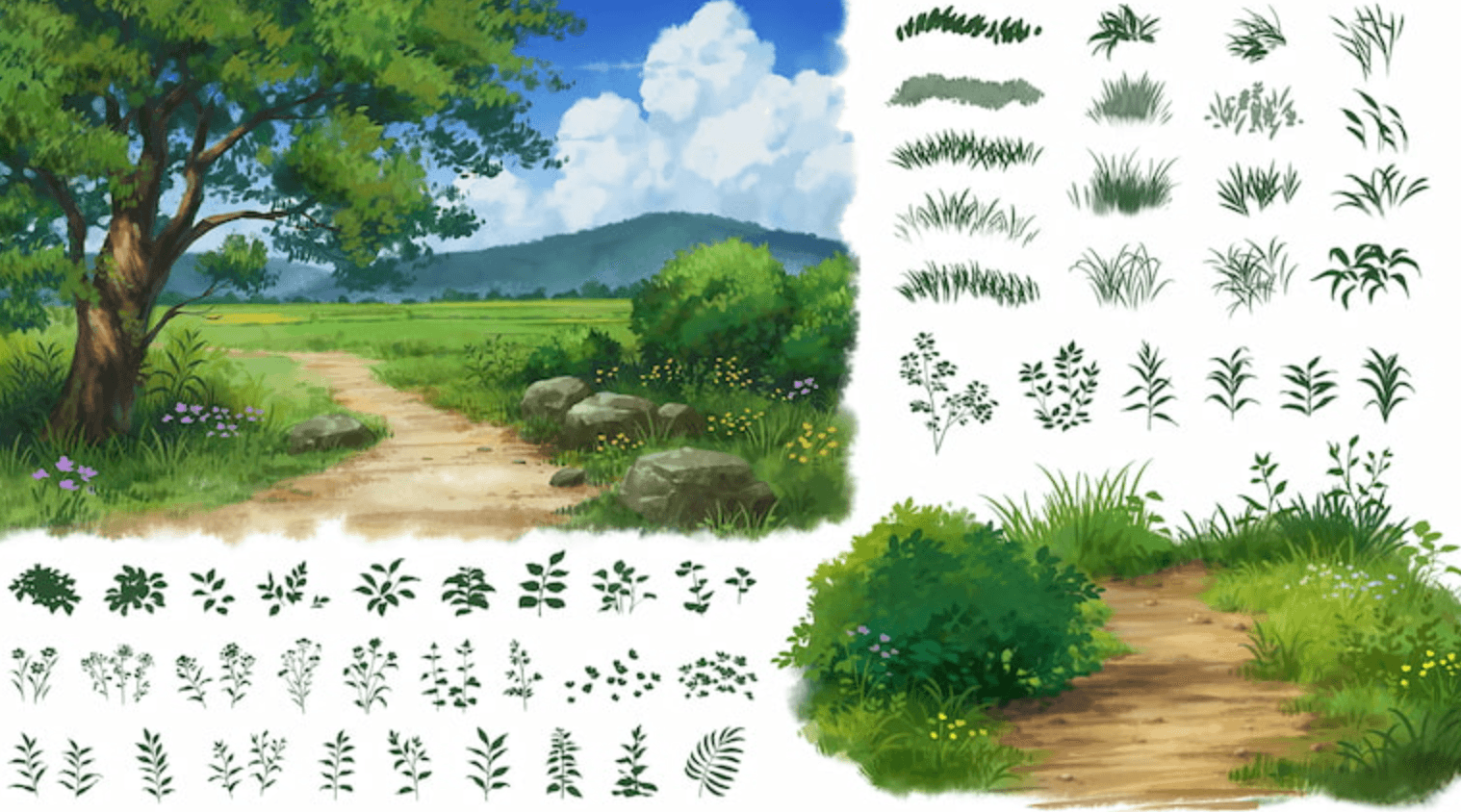 710 Ghibli-Style Brush Set II - whaledesign