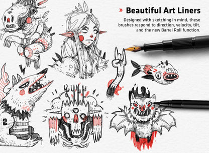 712 Procreate Sketch Tool Pack - whaledesign
